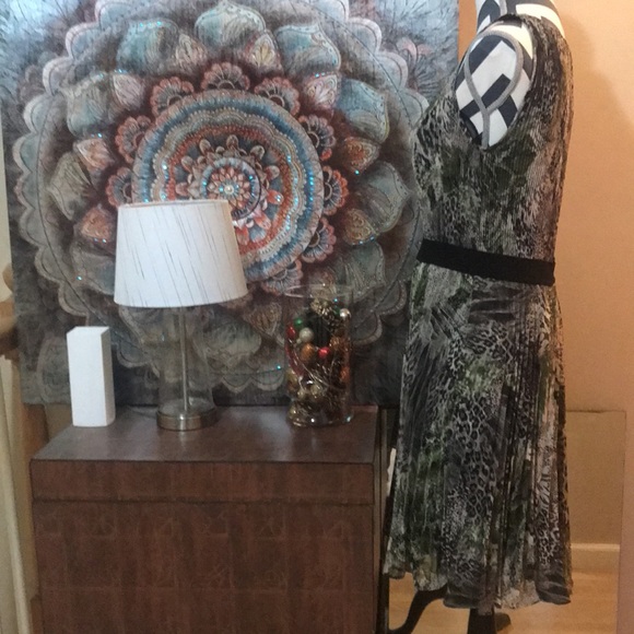 Peter Nygard animal print camouflage summer sheer dress - Picture 4 of 8